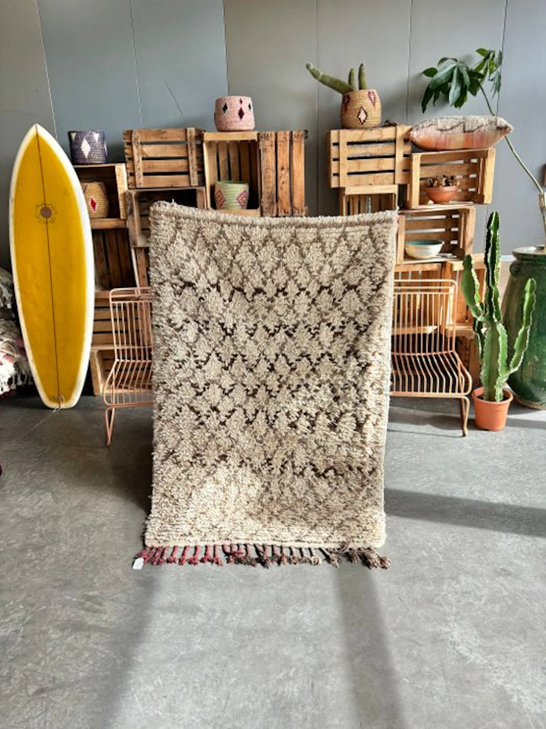 Vintage Moroccan Berber Rug – Handmade Wool Tribal Carpet...