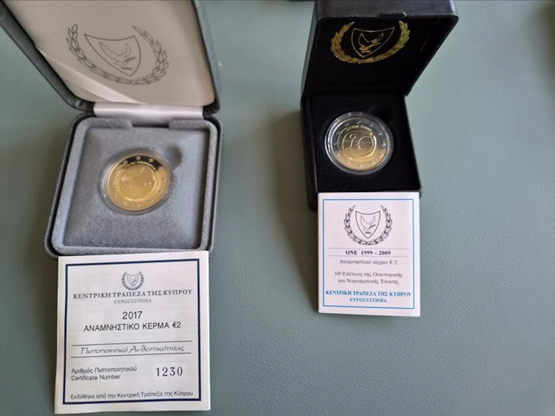 Cyprus. 2 Euro 2009/2017 "10 Ans UEM" + "Paphos" (2...