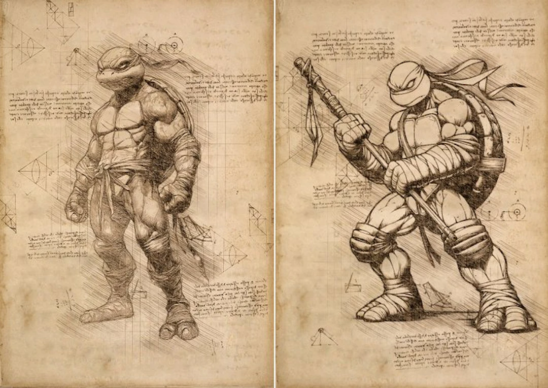 Boriani - 2 X Ninja Turtle - Da Vinci Series - limited edition 6/25