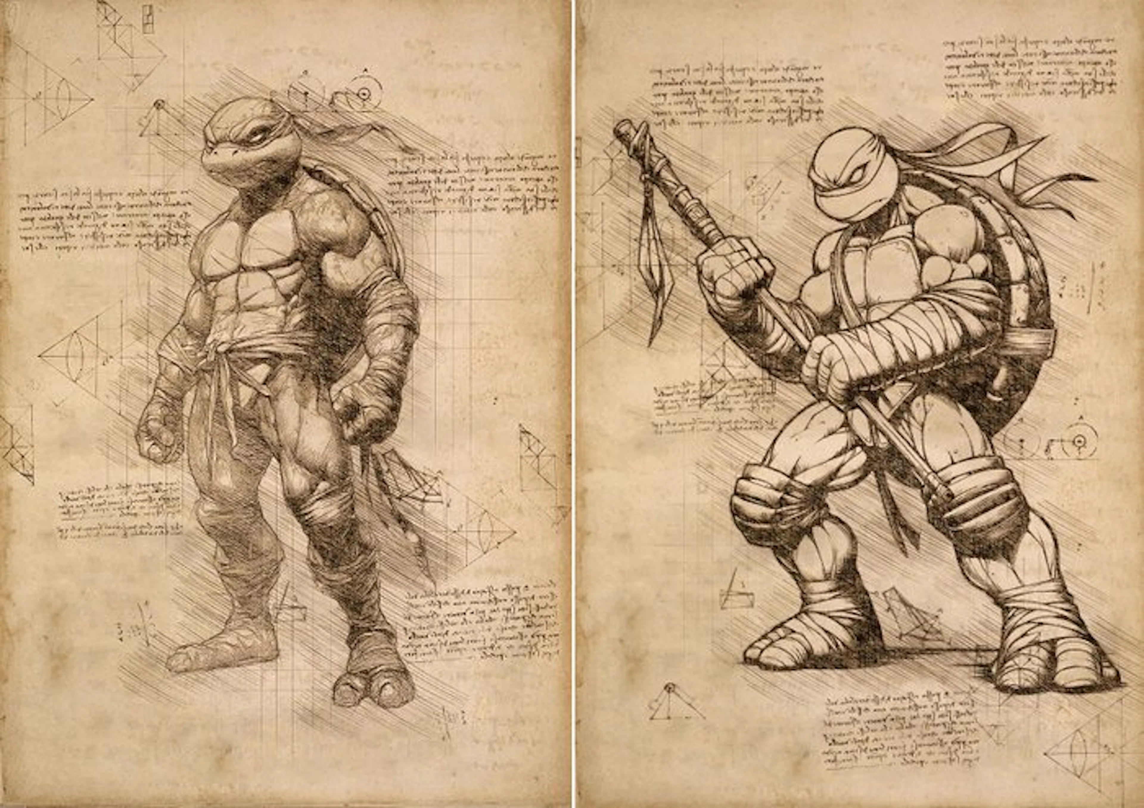 Boriani - 2 X Ninja Turtle - Da Vinci Series - limited edition 6/25