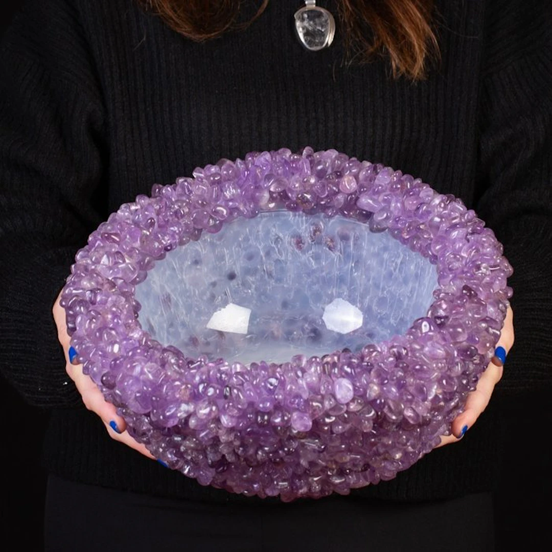 Bowl - Amethyst Crystals Precious Bowl - Really Exclusive - Natural Gems