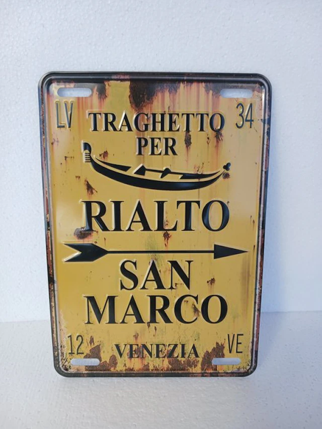 Traghetto per Rialto/San Marco Venezia - Wall plate - Metal - Dock wall plaque