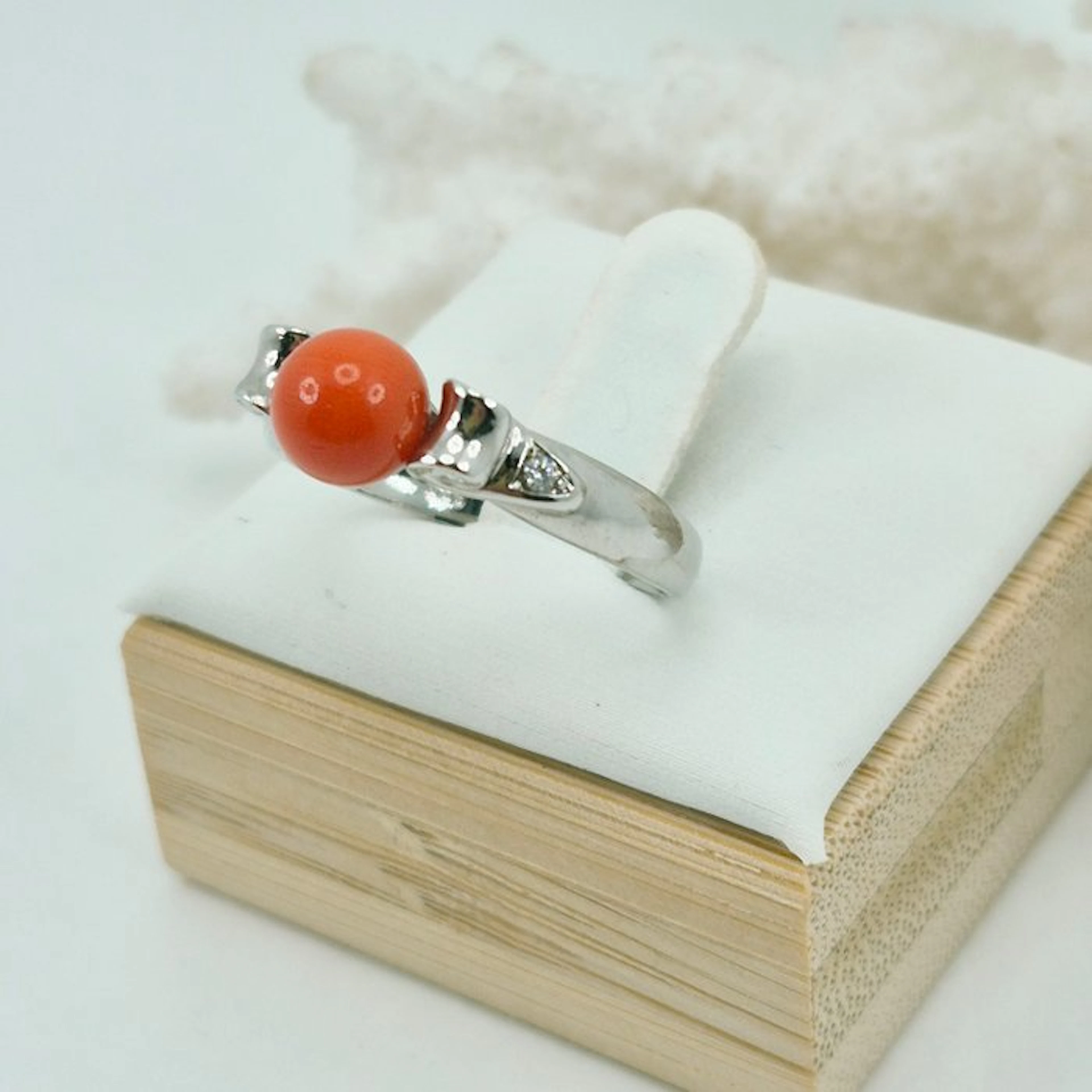 Coral - Silver, No Reserve - Ring - CORALLO MEDITERRANEO