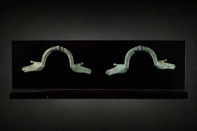 Etruscan Cauldron handles in the shape of hands
