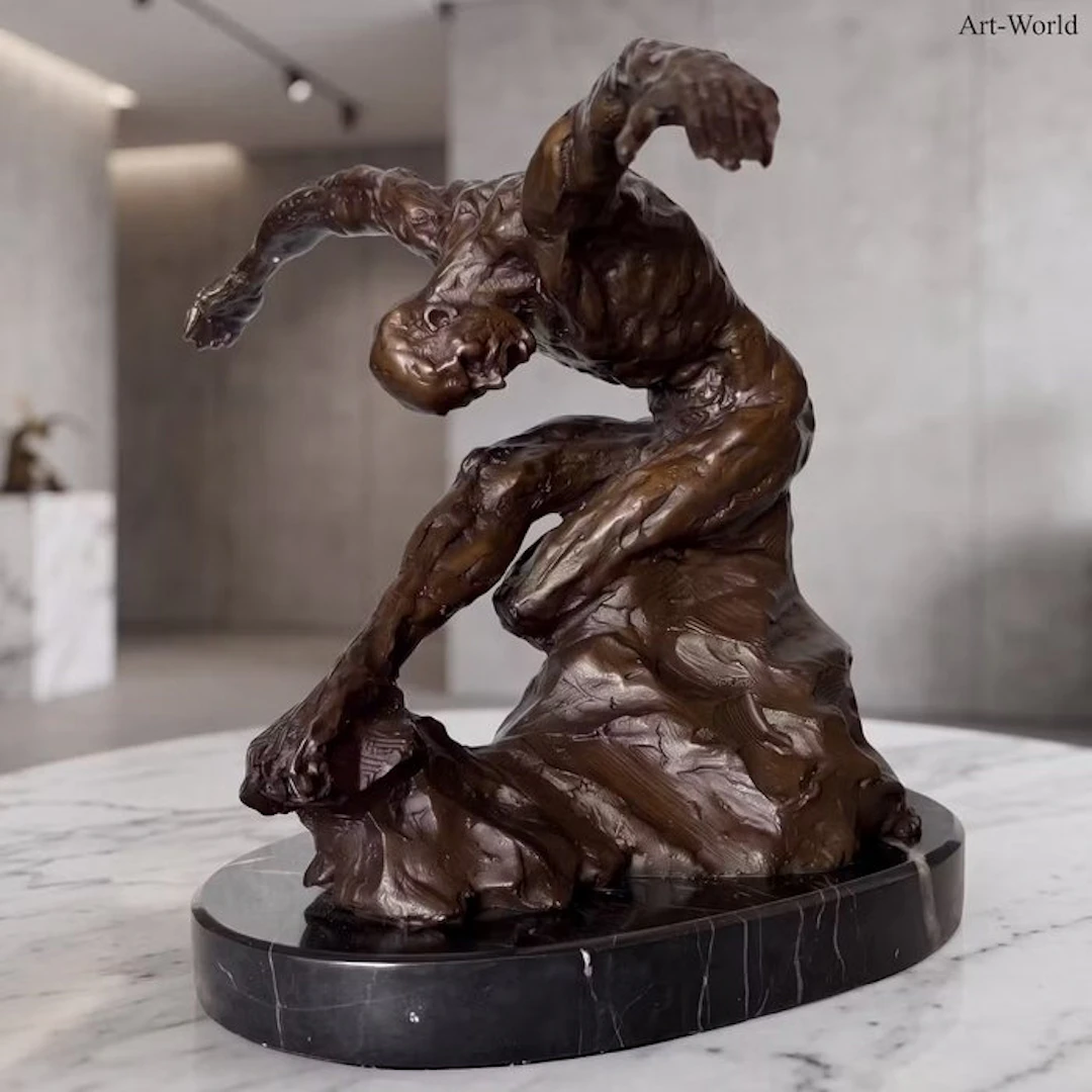 Statue, Sculptuur van een naakte mannelijke danser 35.5...