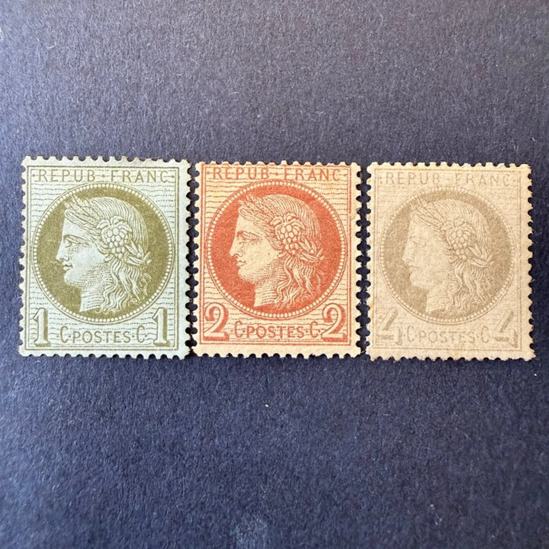 France - Yvert 50/52 'Cérès dentelé' mint * with hinge