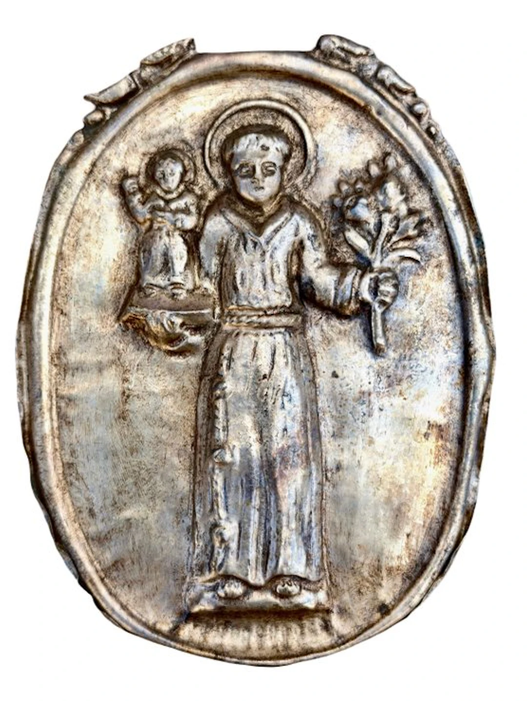 Beautiful confraternity plaque - Saint Anthony with Baby...