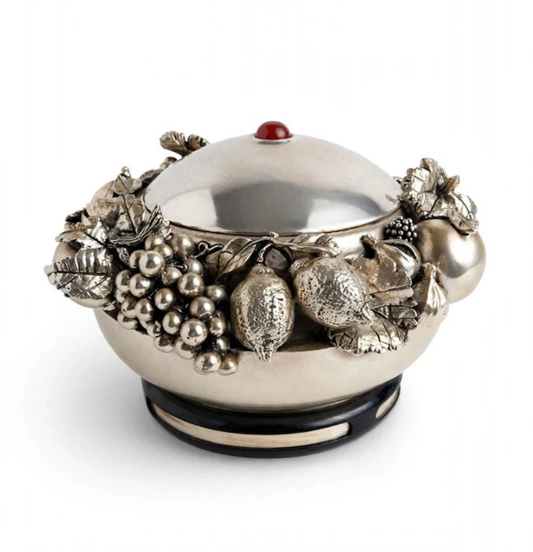Marcello Giorgio - Centrepiece - Resin, silvered - silver sculpture