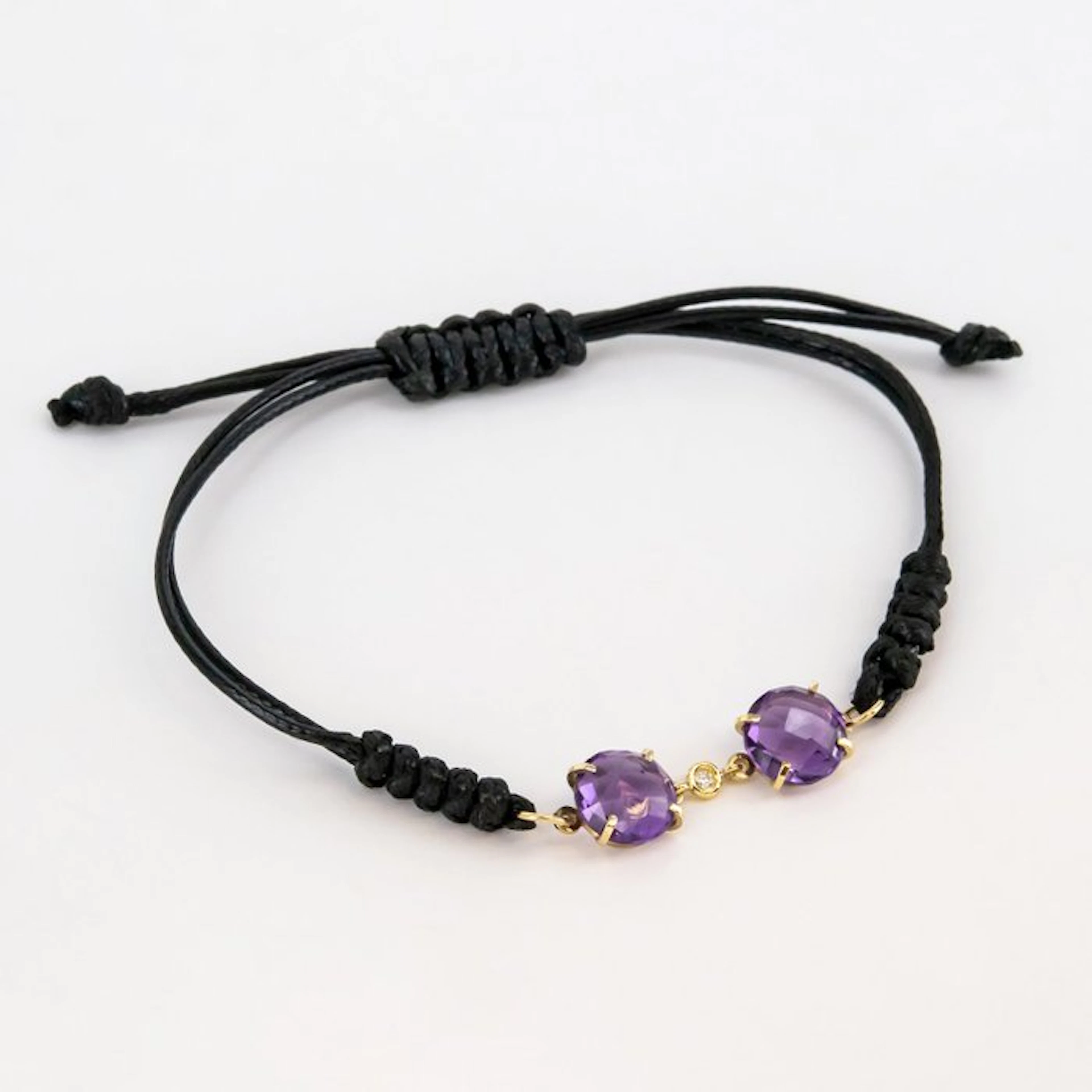 Bracelet - 18 kt. Yellow gold - 2.03ct. tw. Amethyst - Diamond