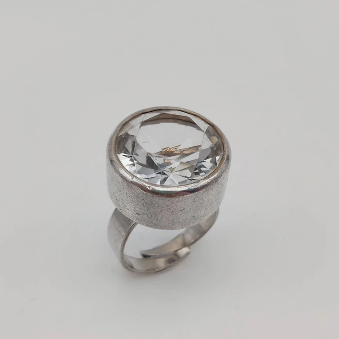 No reserve price - Ring Silver Quartz - Bengt Hallberg