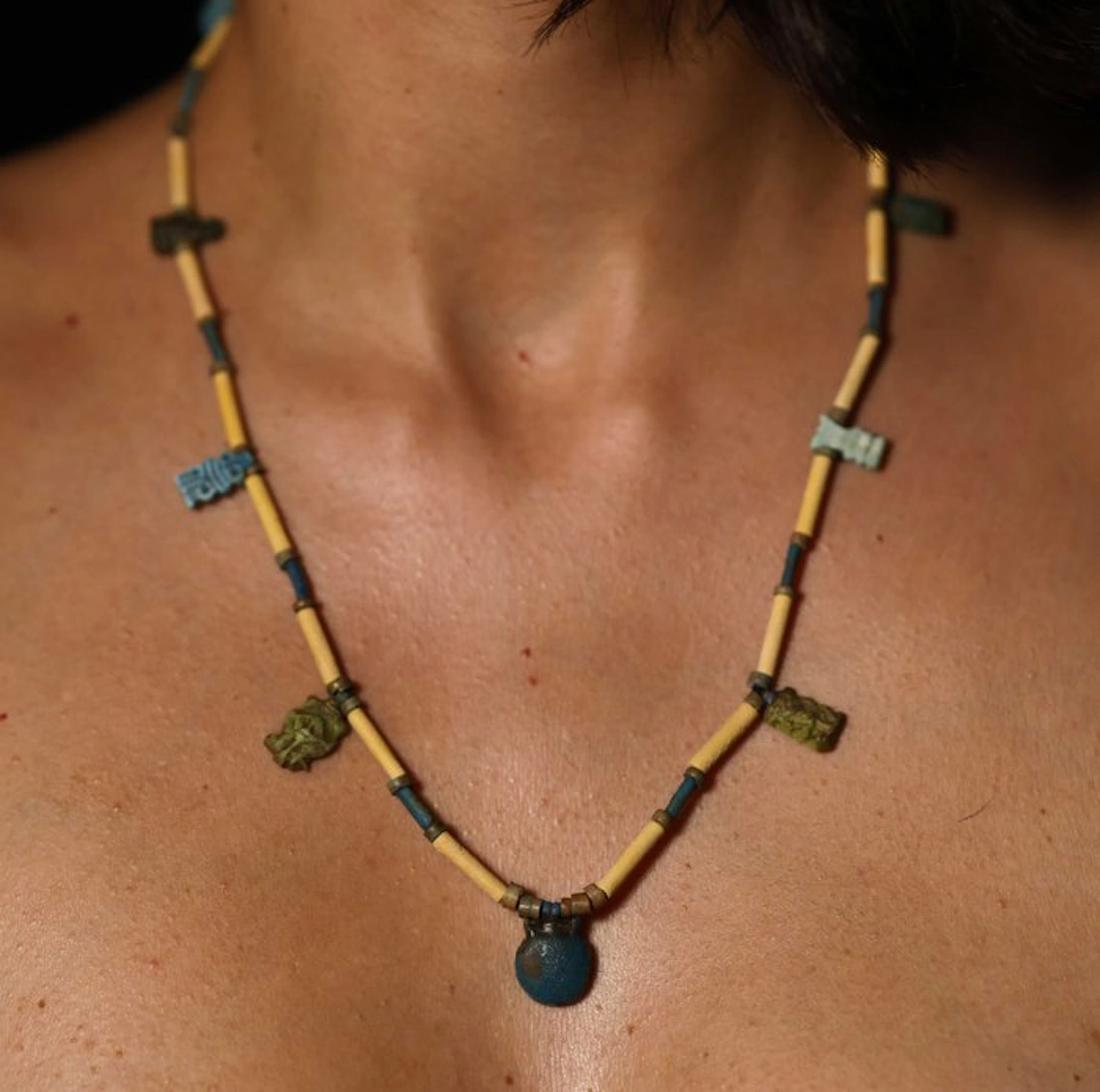 Ancient Egypt, necklace with amulets - 28 cm