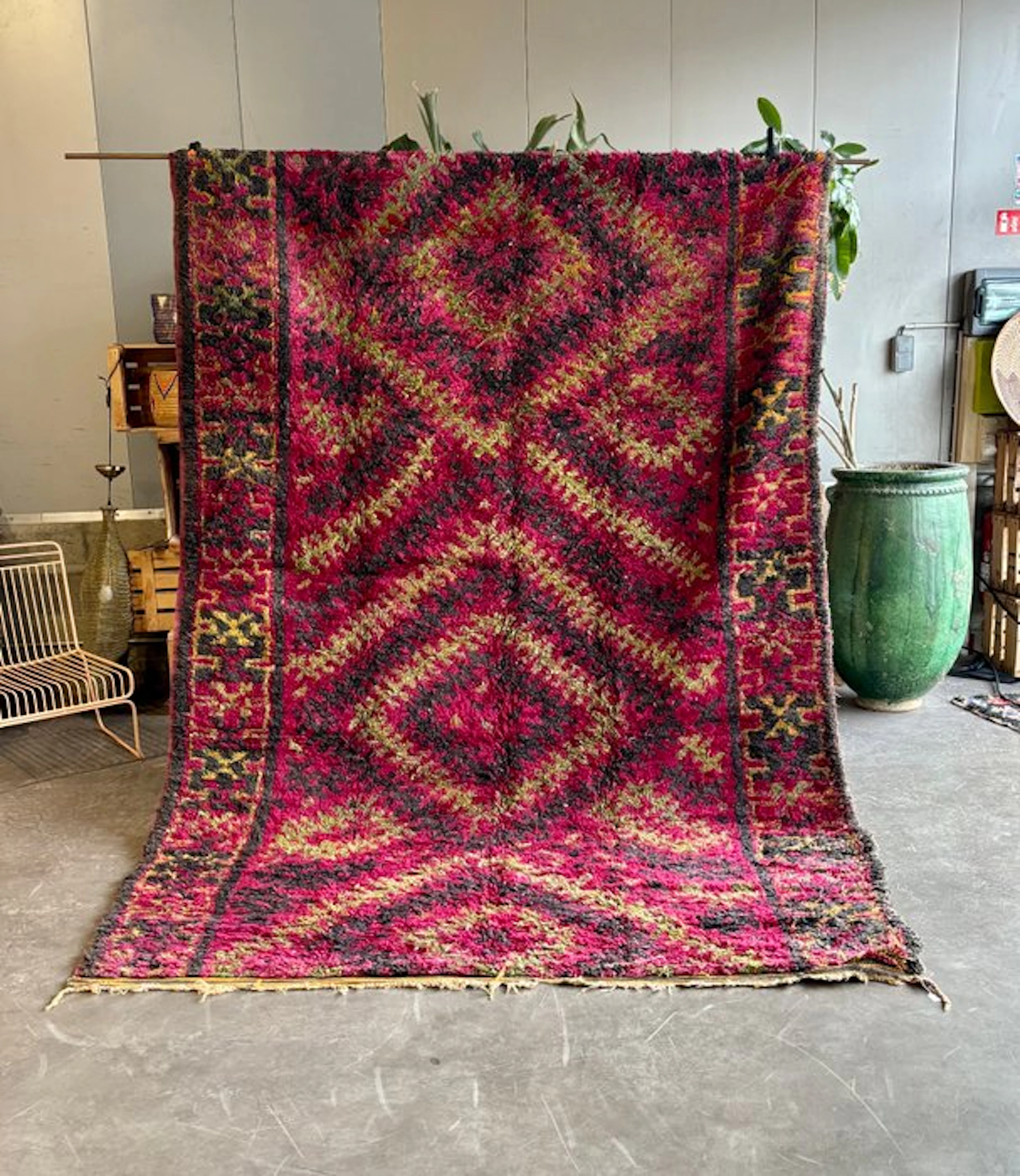 Large Moroccan Vintage Berber Wool Boujad Rug - Rug - 330 cm - 210 cm