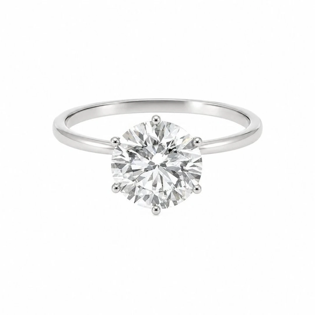 No reserve price - Ring - 14 kt. White gold - 3.00ct. tw. Diamond (Lab-grown)