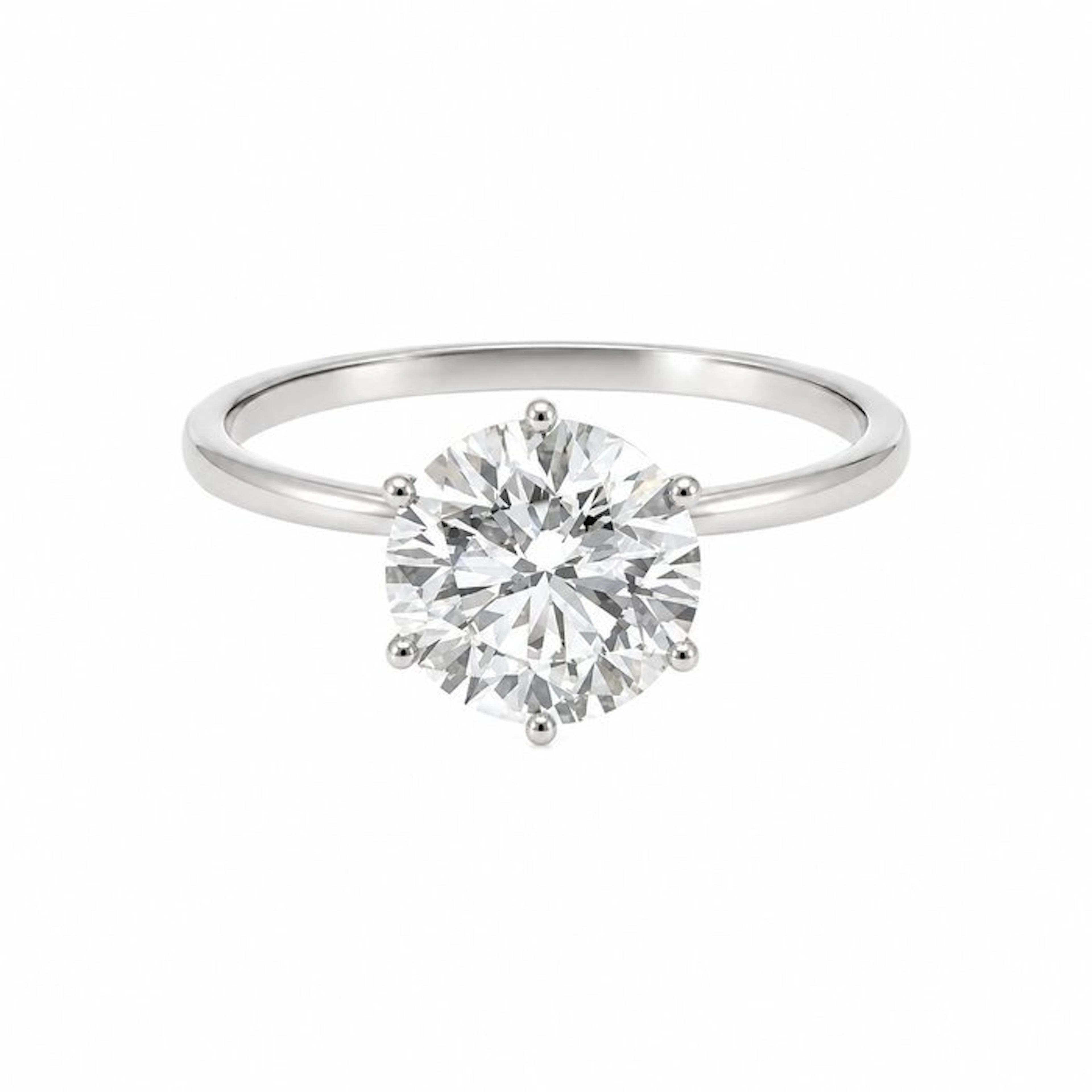 No reserve price - Ring - 14 kt. White gold - 3.00ct. tw. Diamond (Lab-grown)