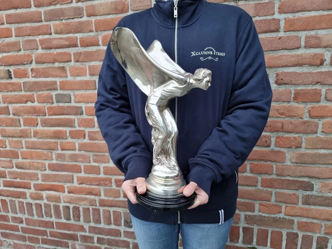 Statue, Large -Rolls Royce- Spirit of Ecstasy - 38 cm - Bronze, Marble