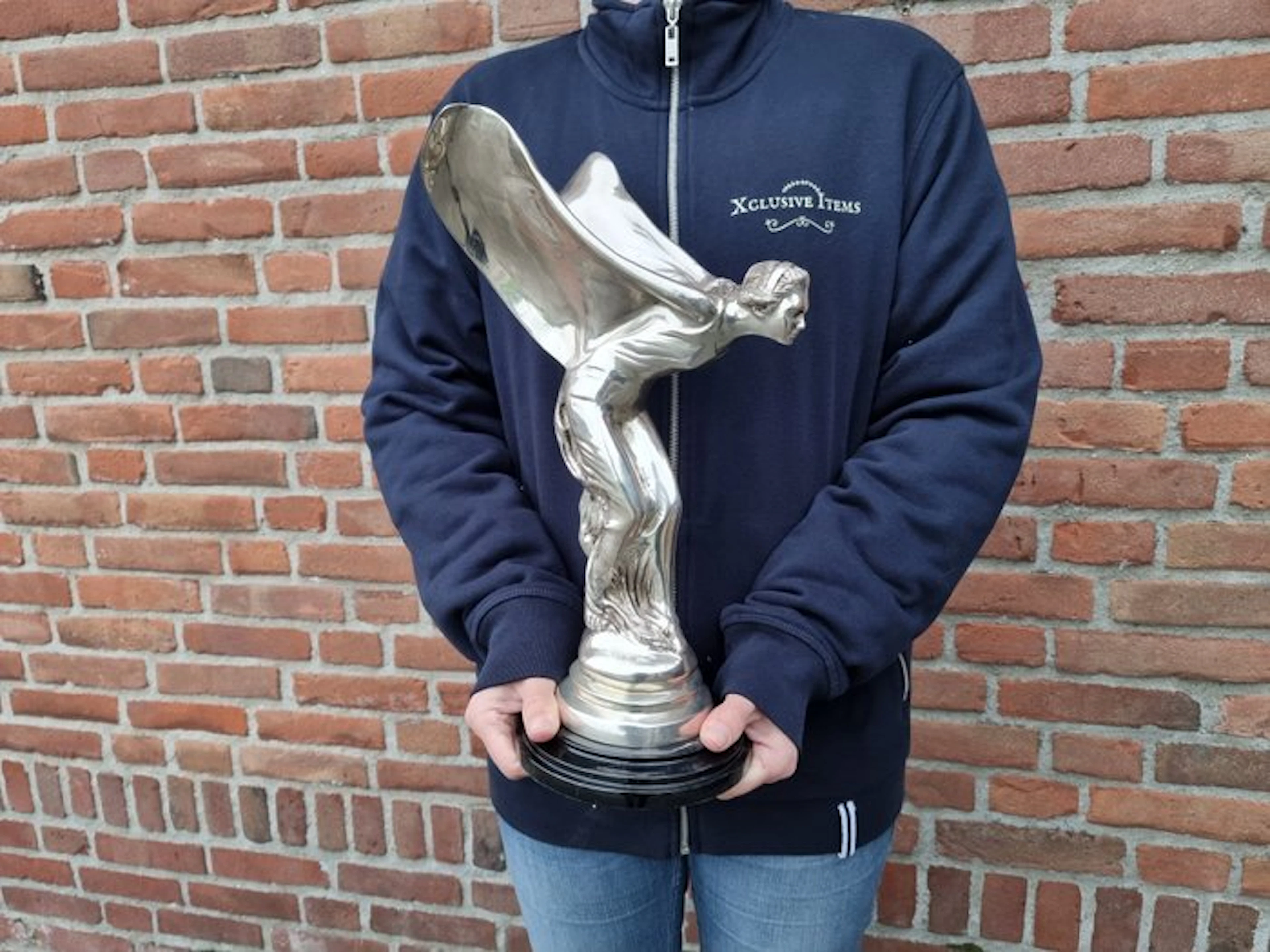 Statue, Large -Rolls Royce- Spirit of Ecstasy - 38 cm - Bronze, Marble