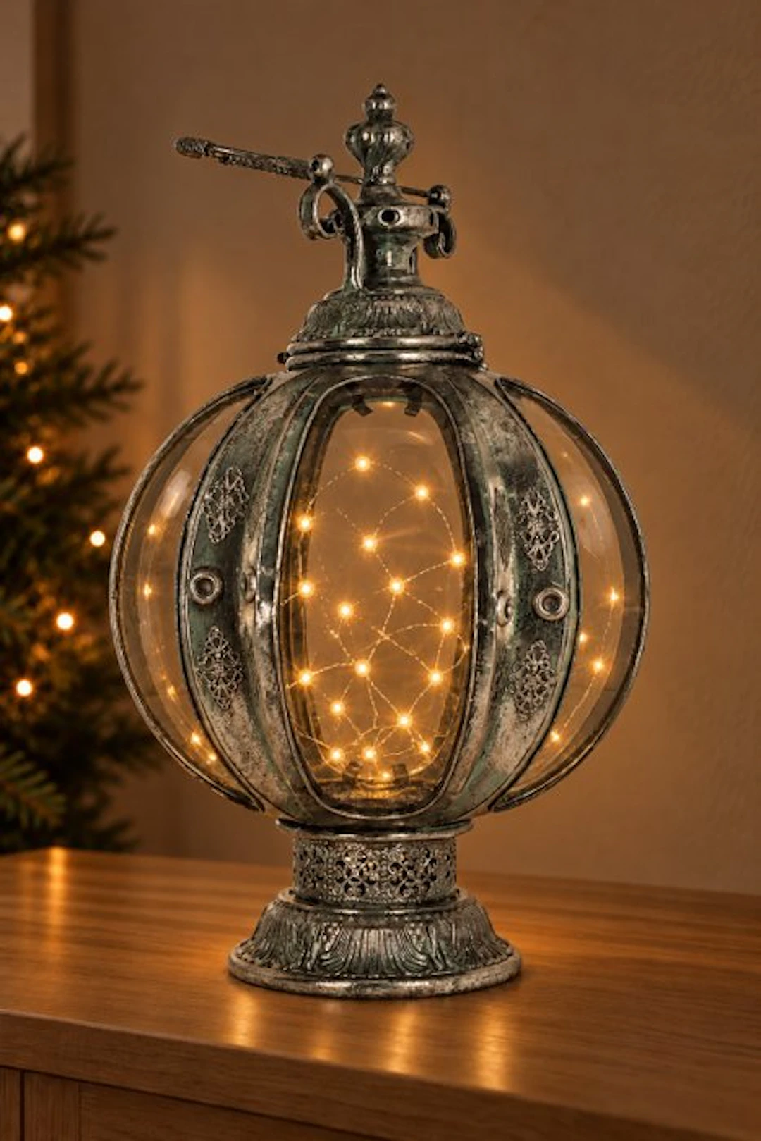 Lantern - Glass, Metal - 56 cm tall lantern!