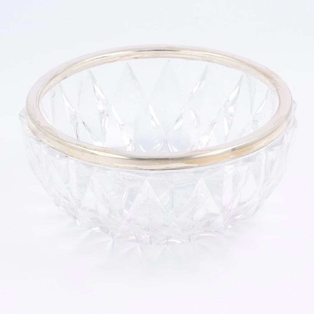 NO RESERVE - Gebrüder Kühn - Bonbon basket - Crystal, .925 silver