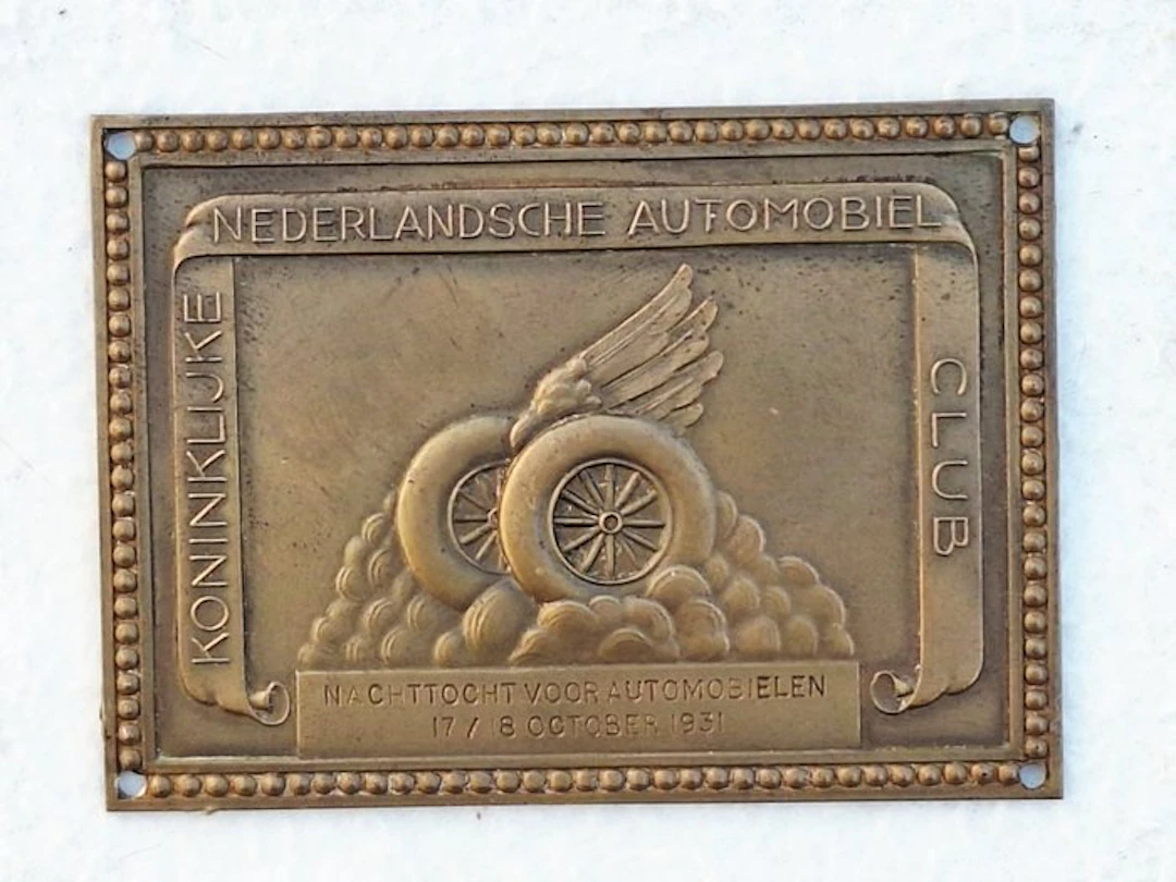 n.v.t. - Mascot - KNAC plaquette nachttocht 1931 voor automobielen - Bronze