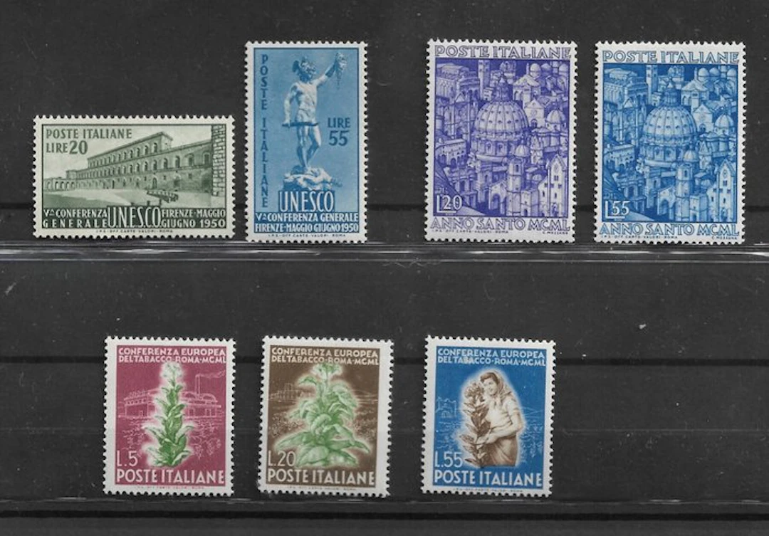 Italian Republic 1950 - Three key 1950s series — 7 highly centered values