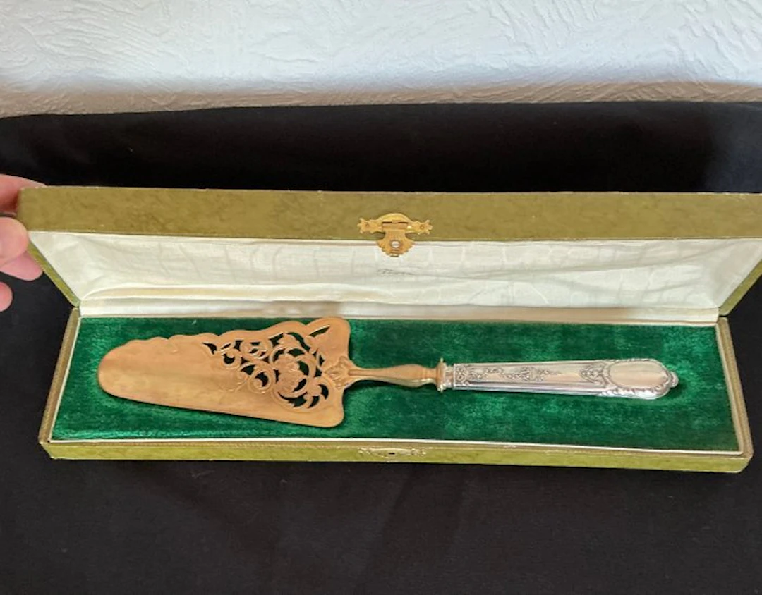Pastry server - .925 silver - Art Nouveau pie server