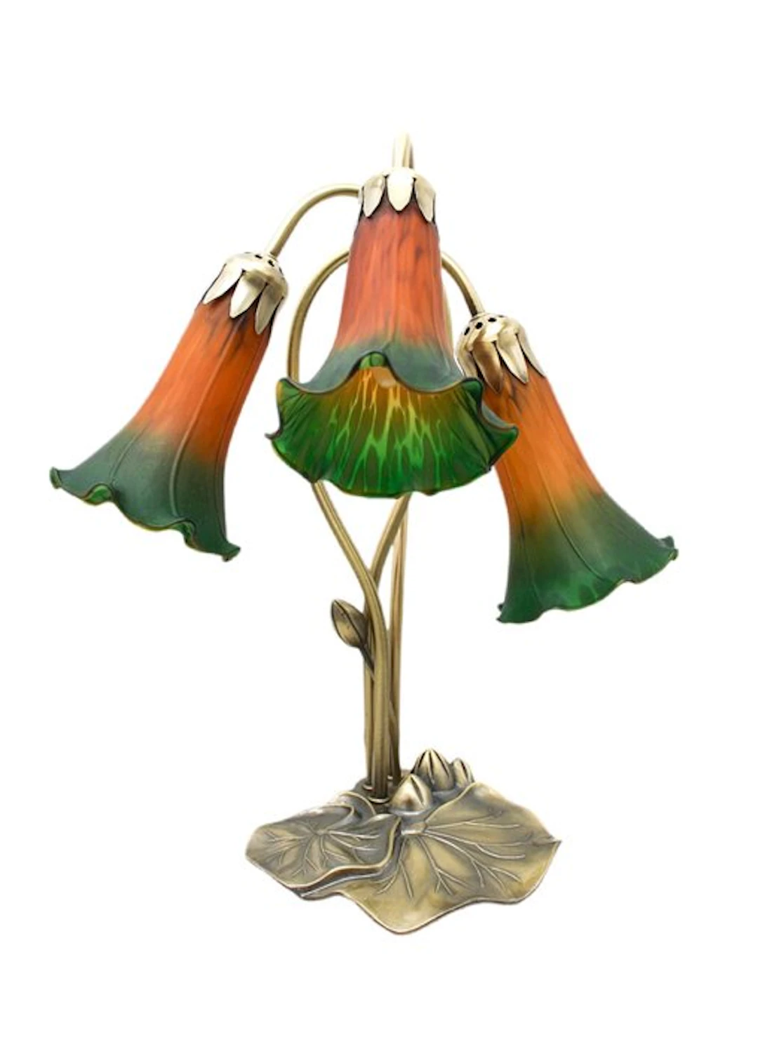 Lampe Art Nouveau LILY à 3 tulipes - Table lamp - Pâte de verre