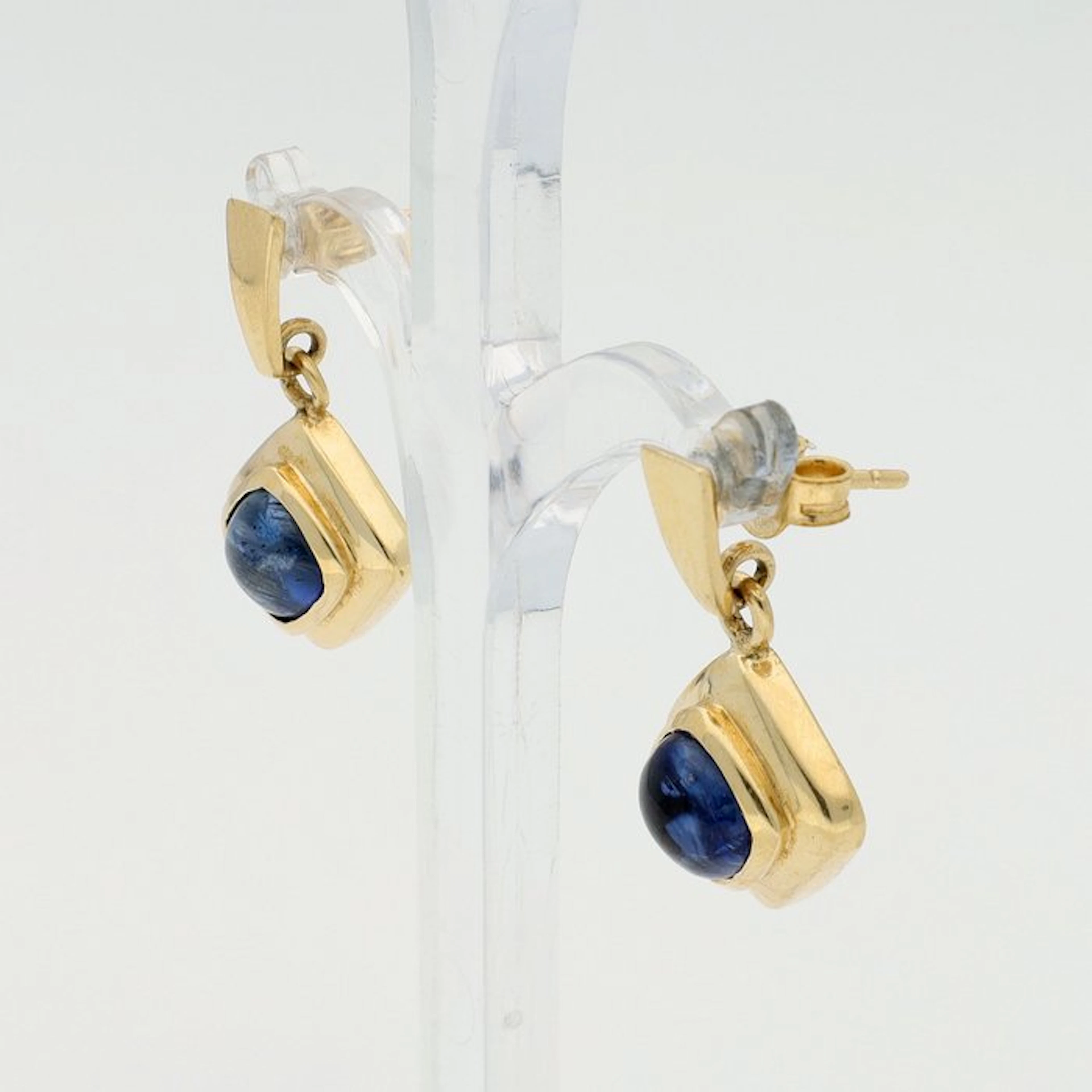 Earrings - 14 kt. Yellow gold - Sapphire