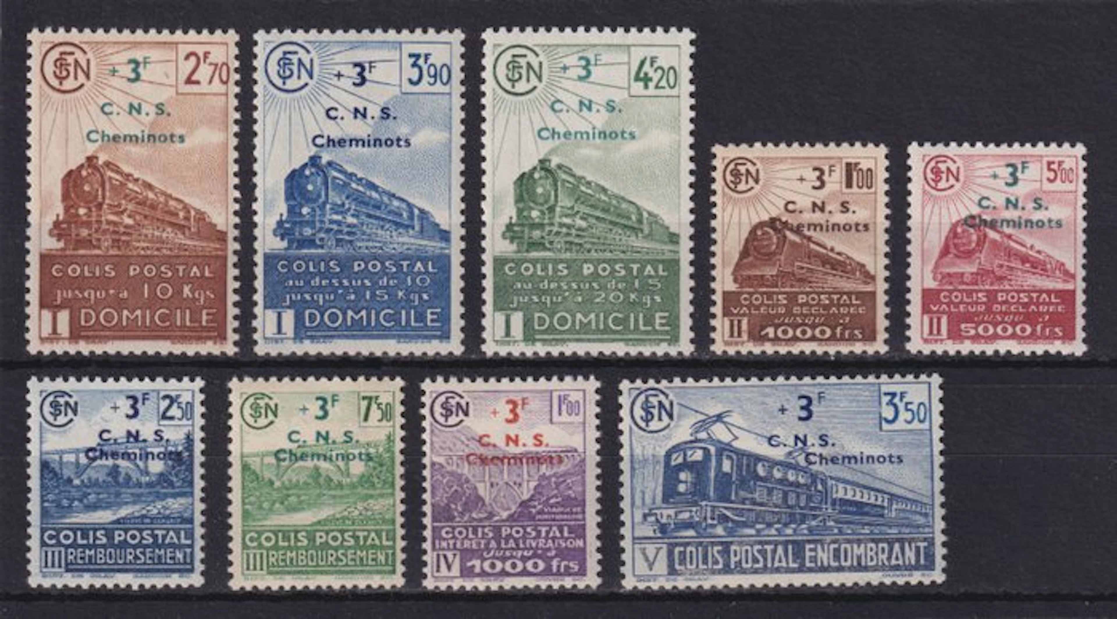 France 1942 - Stamps for surcharged postal parcels