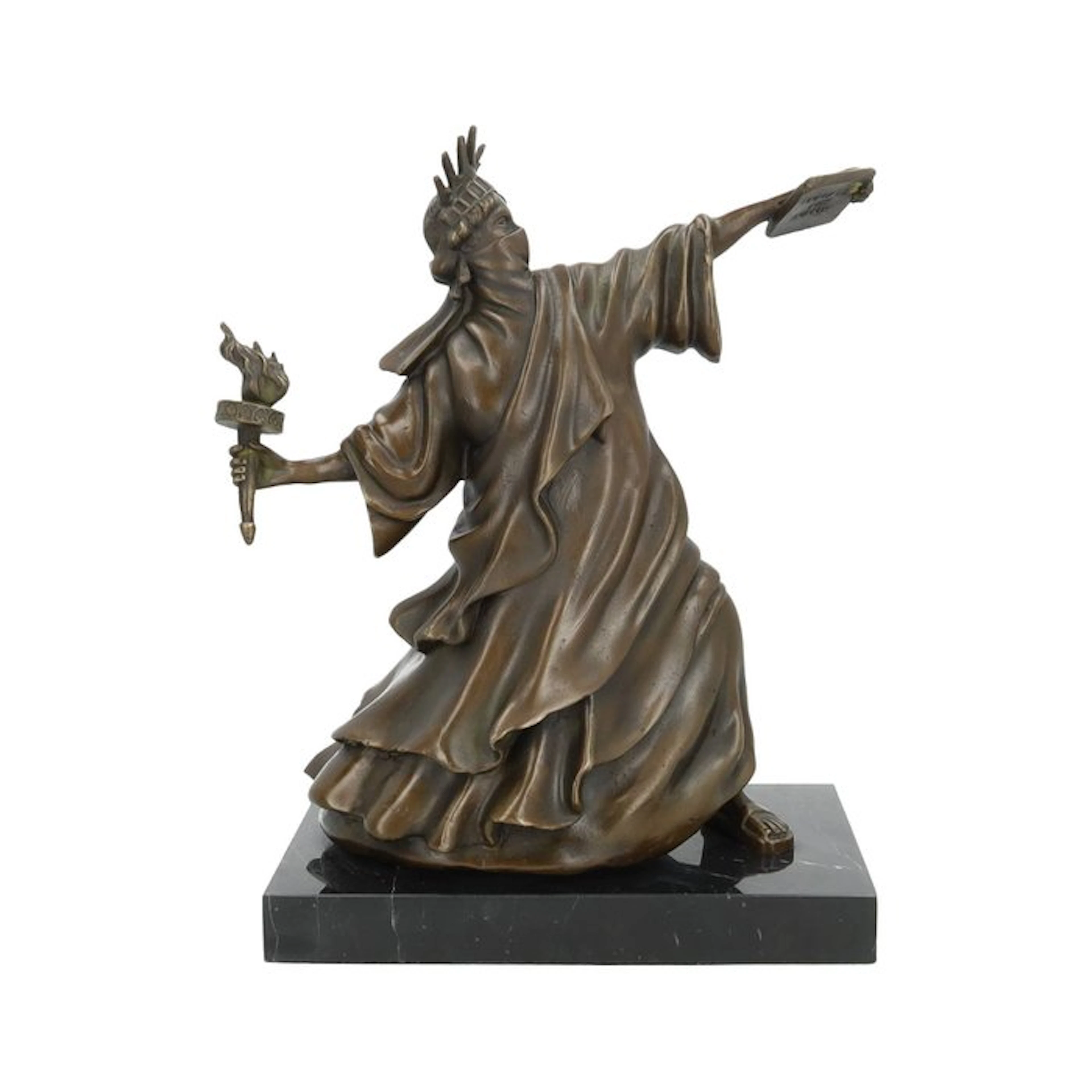 After Banksy - Sculpture, Lady Justice - 36 cm - Bronze