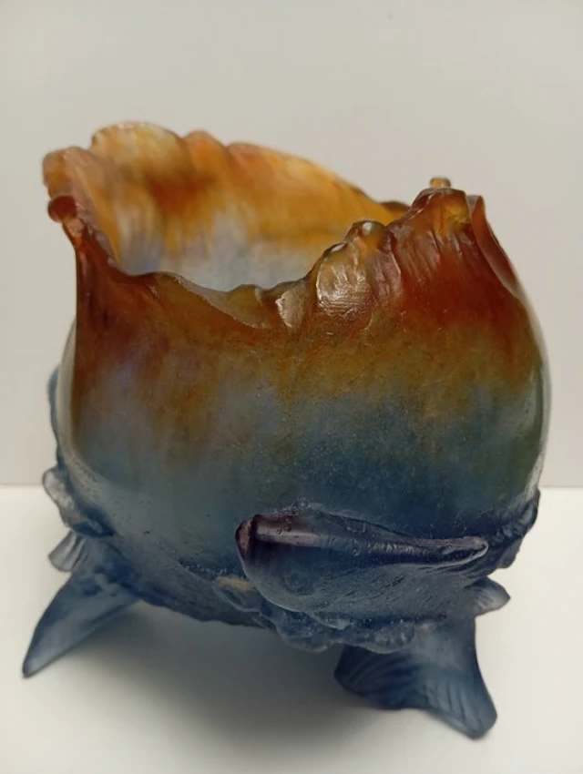 Daum - Vase - Fish - glass paste - Photophore vase