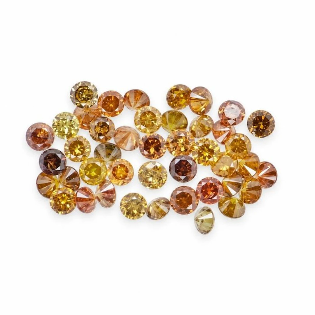 No reserve price - 43 pcs Diamond (Natural coloured) - 1.00 ct - Round - Fancy
