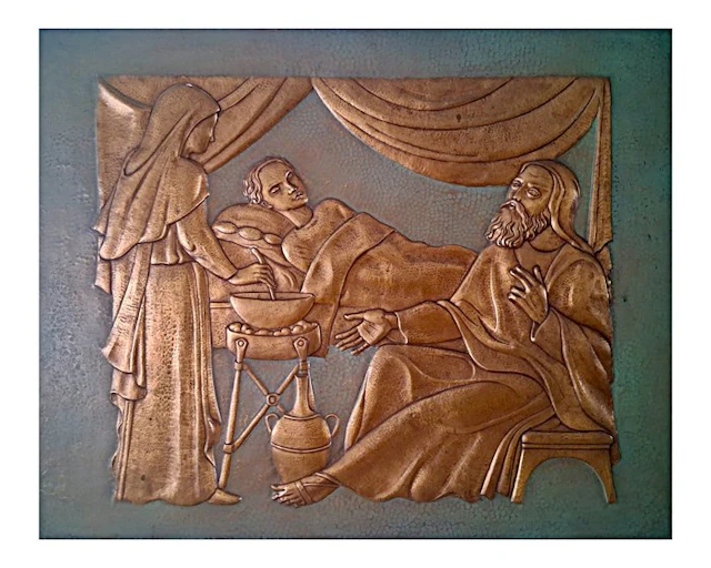 Relief, Genezing van de jongeling - XL - 91 cm - Copper