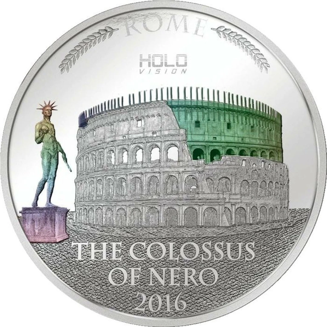 Niue. 5 Dollars 2016 Colosseum of Nero Holo Vision Colosseum Hologram 3 Oz
