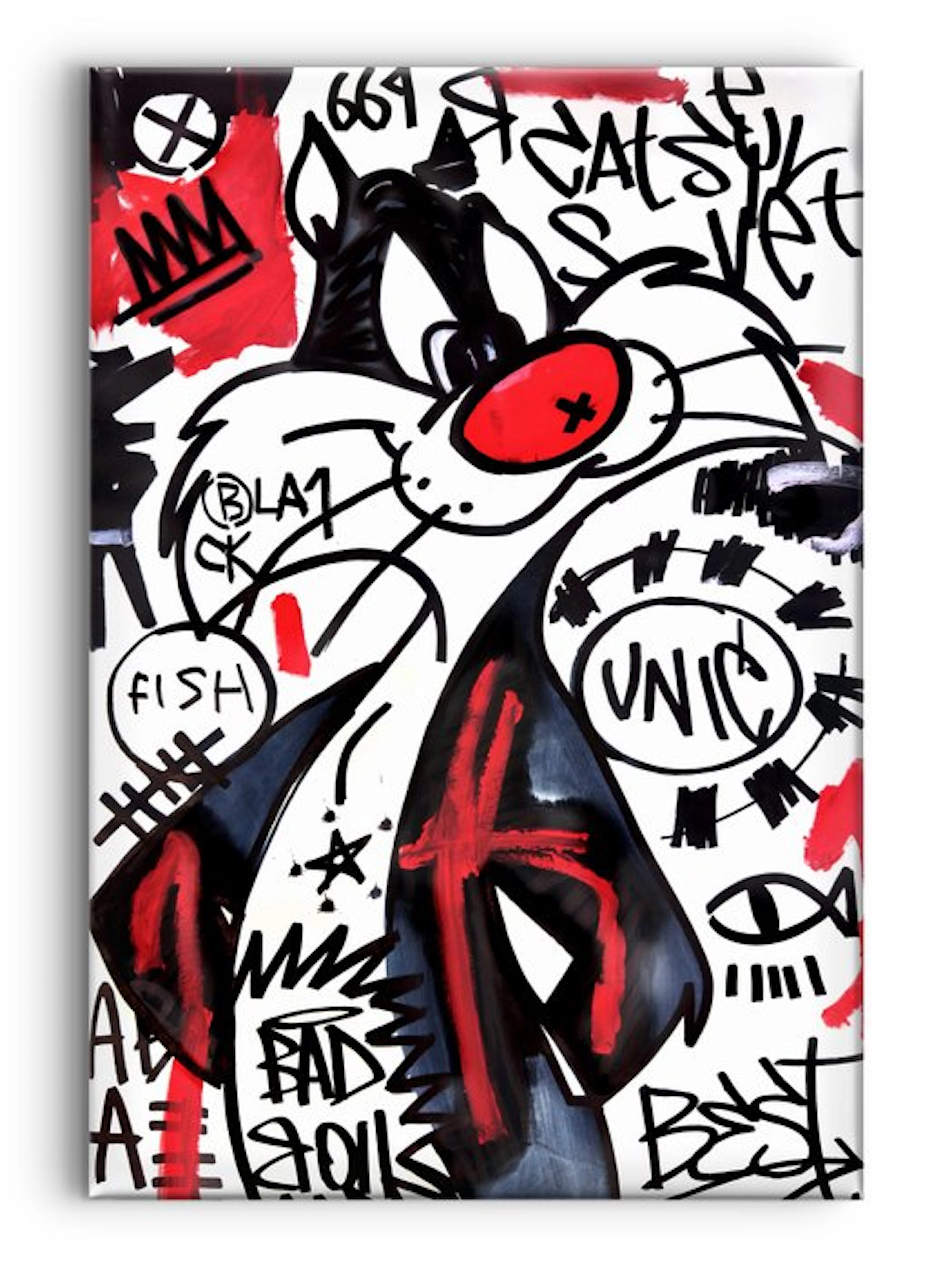 LACRISS (1990) - Cat Sylvester + Black Red White - Original Paint 100% - XL