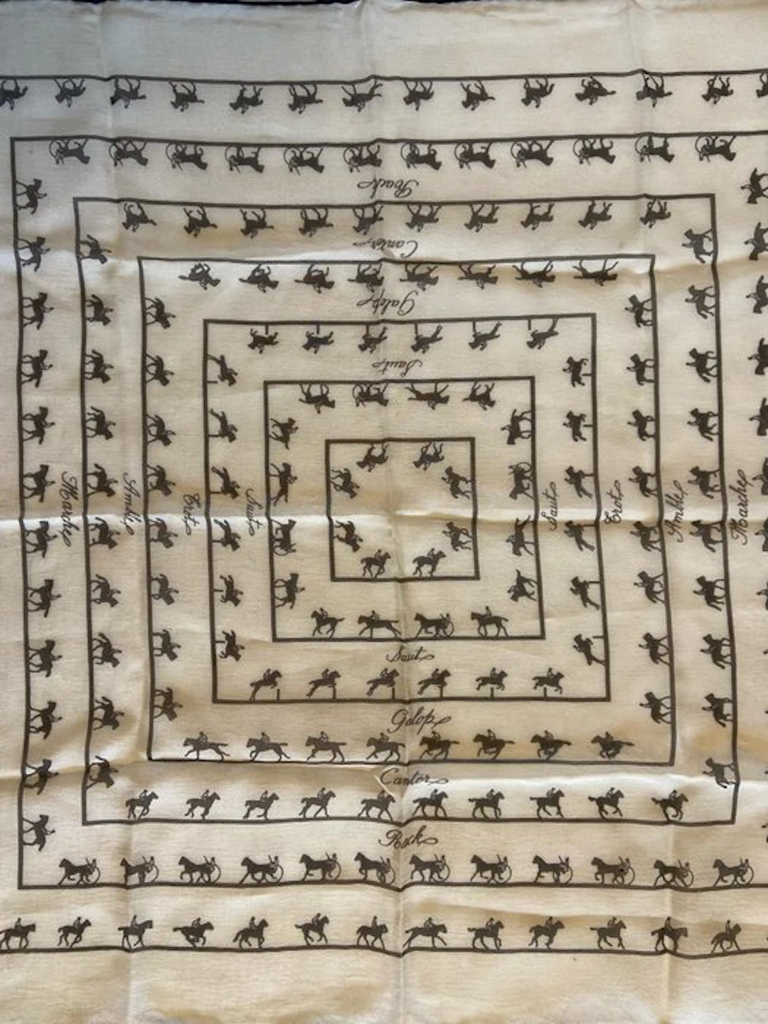 Hermès - " Les Allures du Cheval" by Xavier de Poret 1956 - Scarf