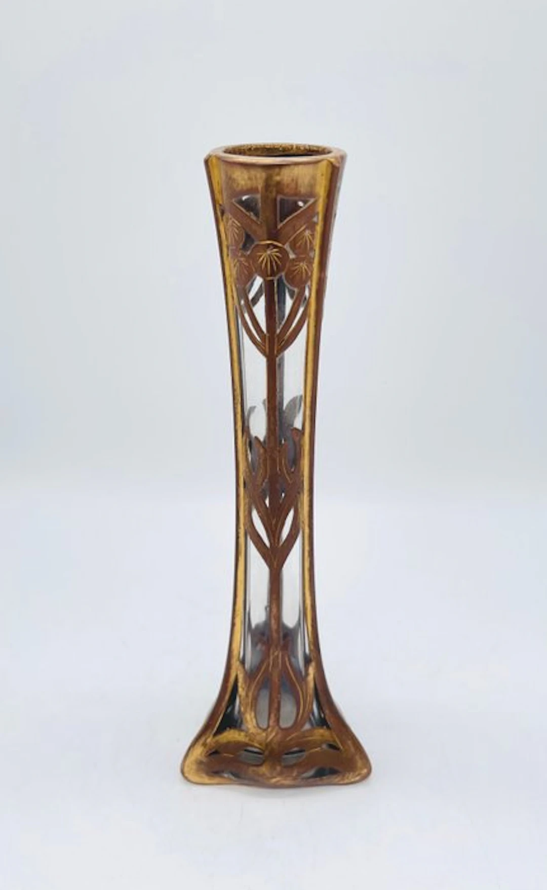 Vase - Bronze, Glass - Bronze overlay vase