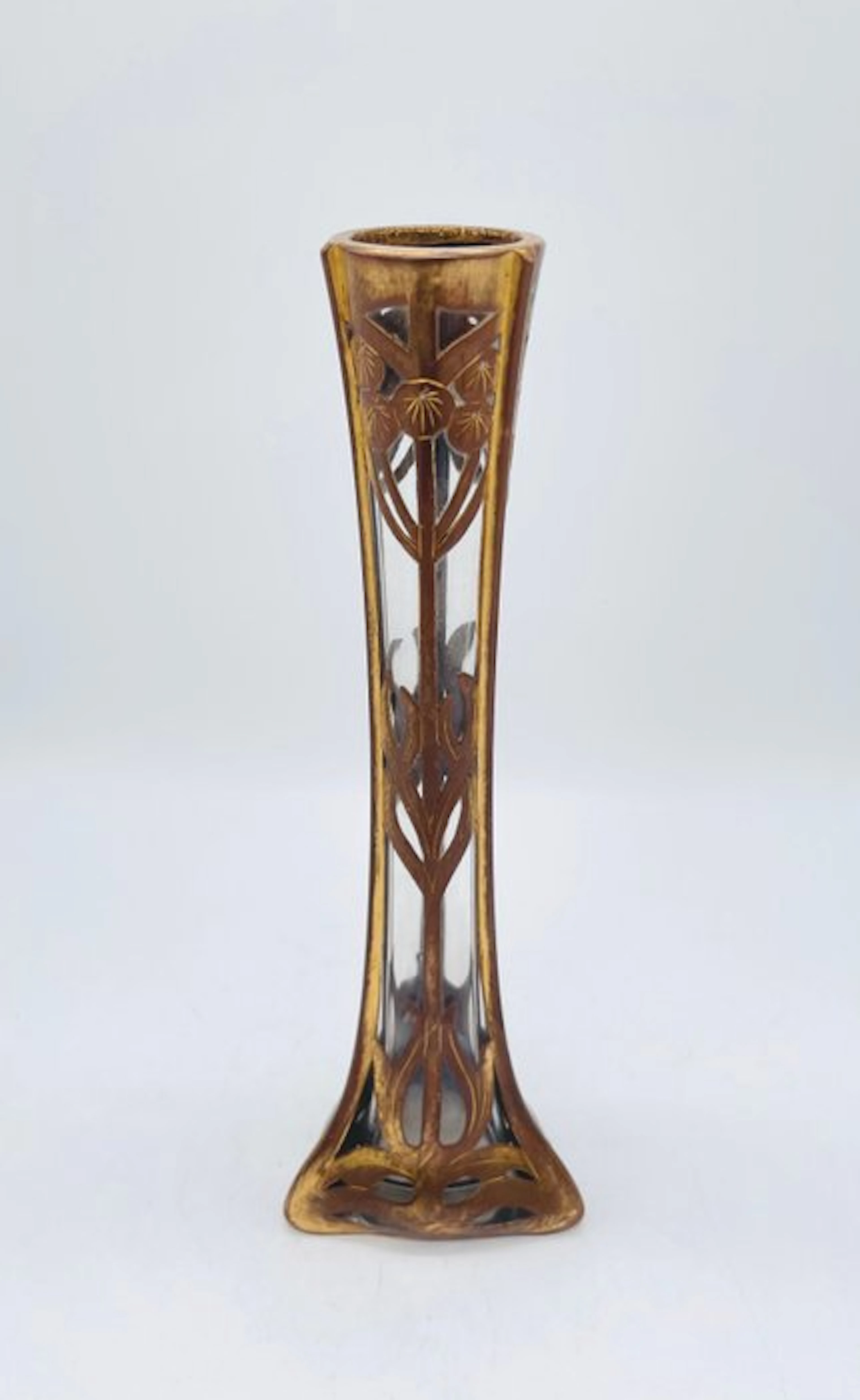 Vase - Bronze, Glass - Bronze overlay vase