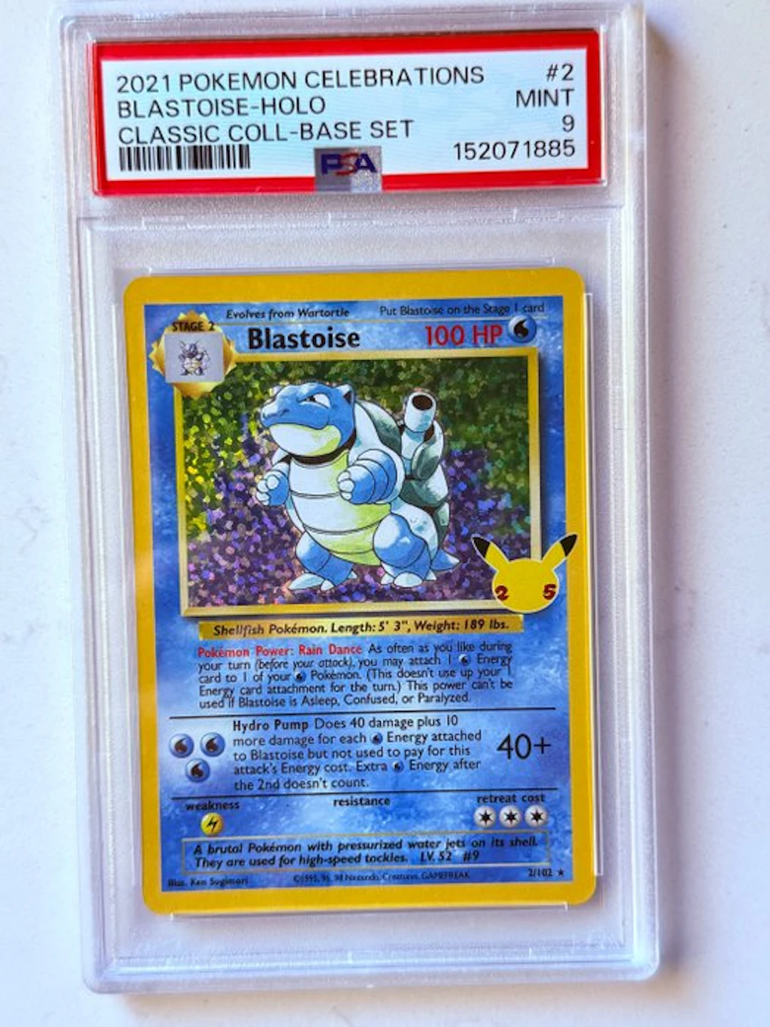 Pokémon - 1 Graded card - Blastoise 2/102 Foil - PSA 9 - Various sets