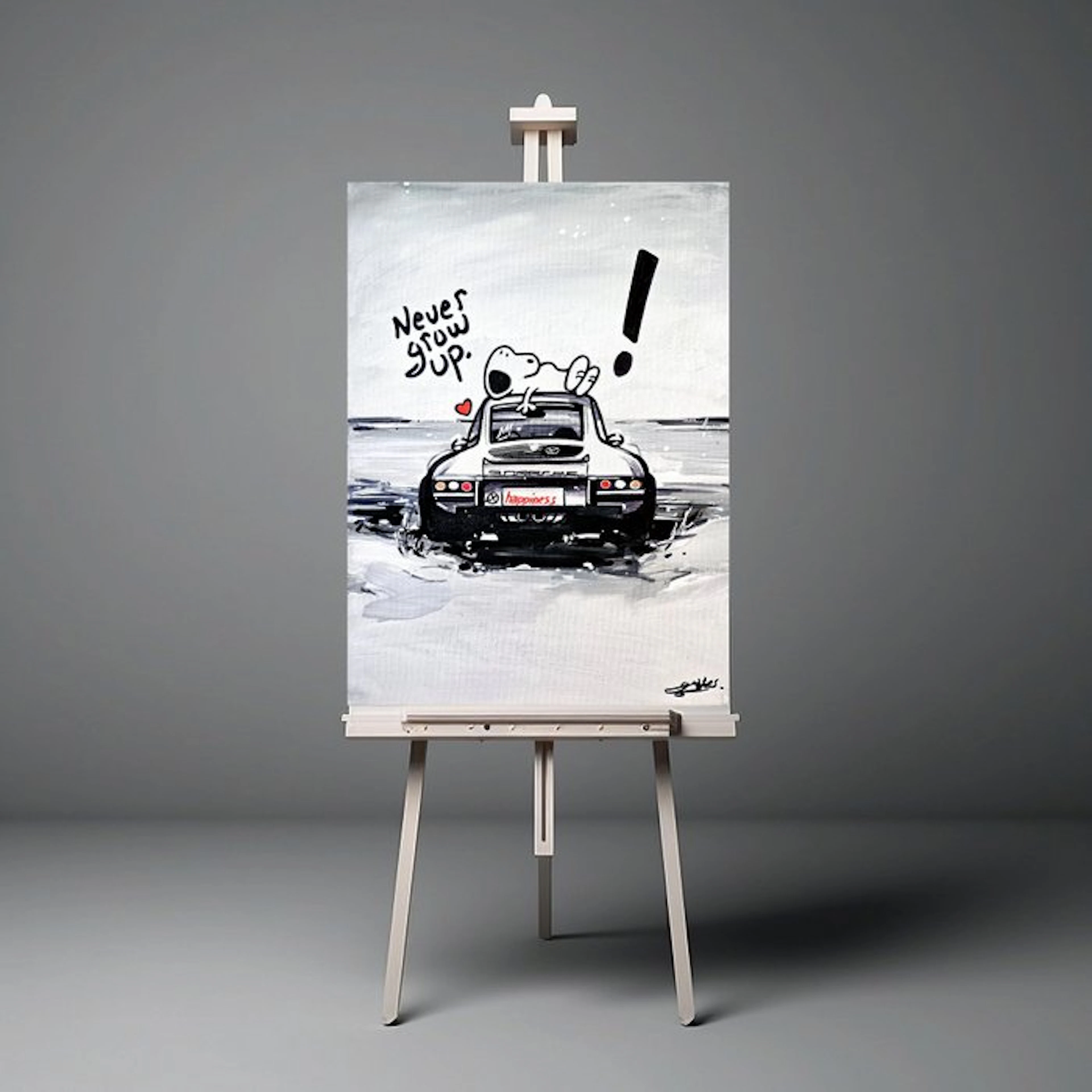 Original Painting - Porsche - Porsche 911 - Snoopy Pop Art - Baes Gerald - 2016