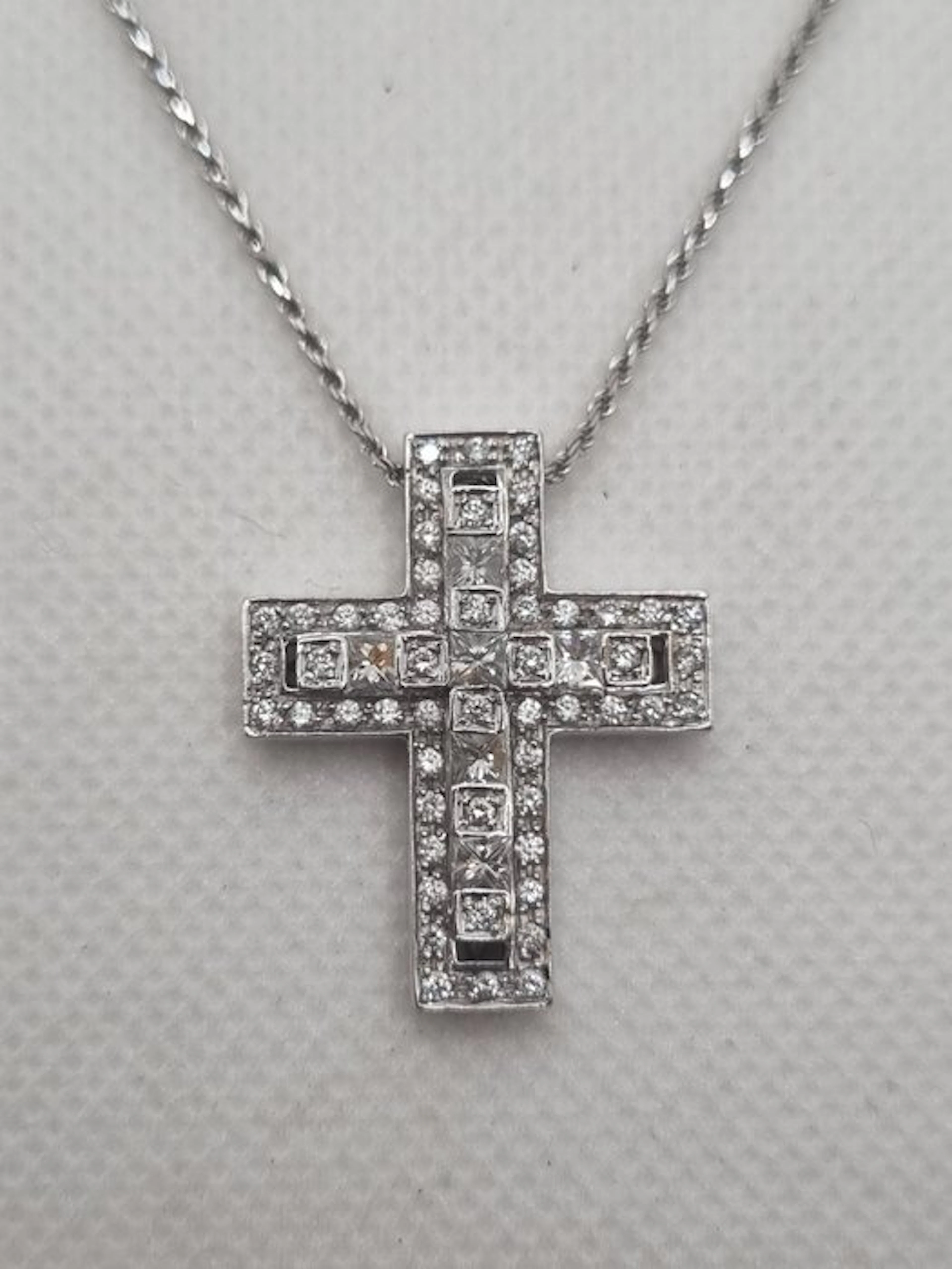 Necklace with pendant - 18 kt. White gold Diamond (Natural) - Diamond