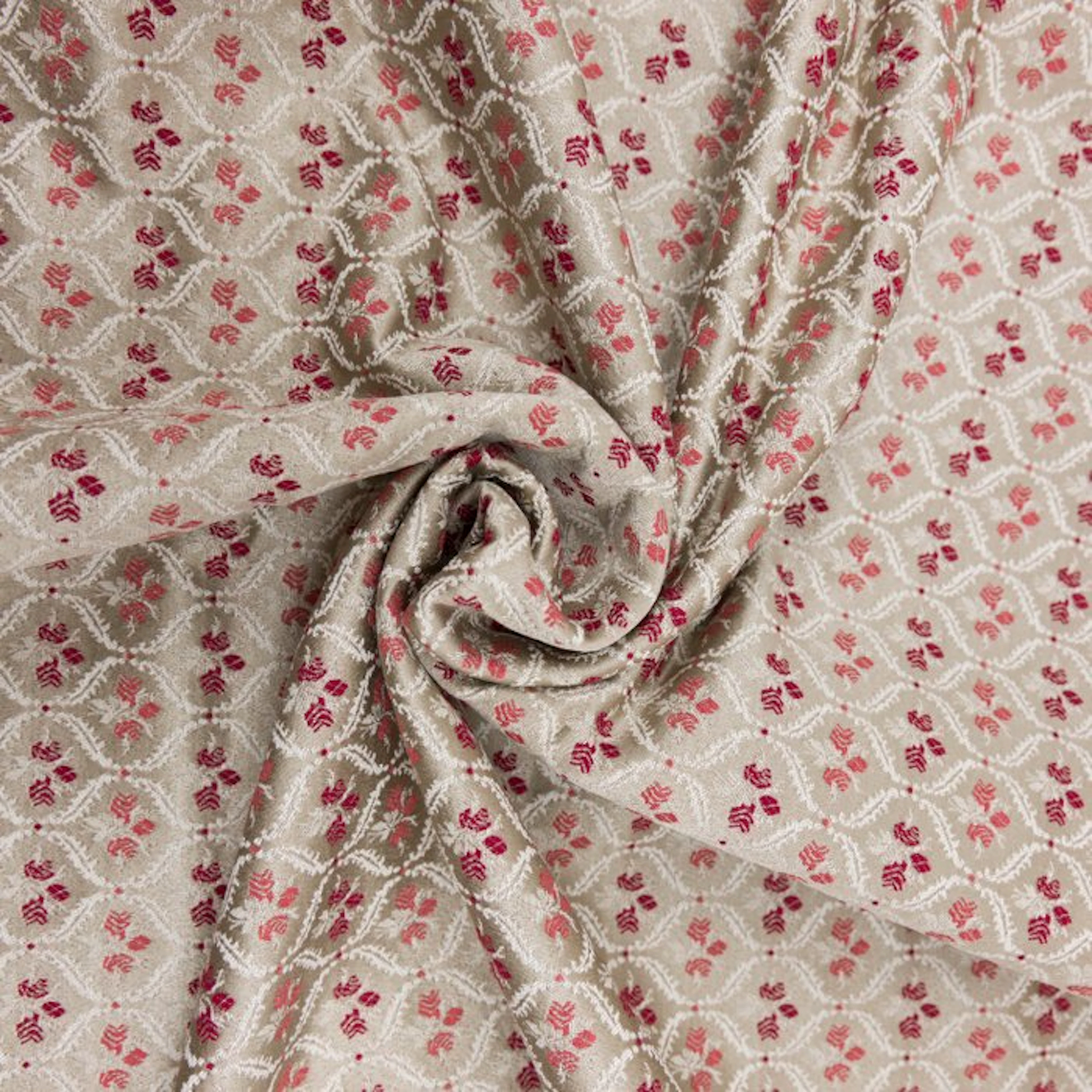 BA295 - High-Quality Gobelin Fabric – Beige Mini Damask...