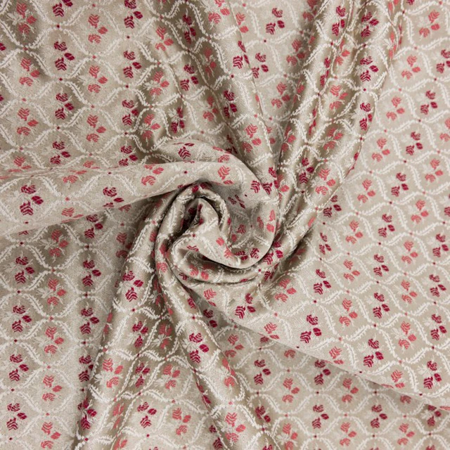 BA295 - High-Quality Gobelin Fabric – Beige Mini Damask...