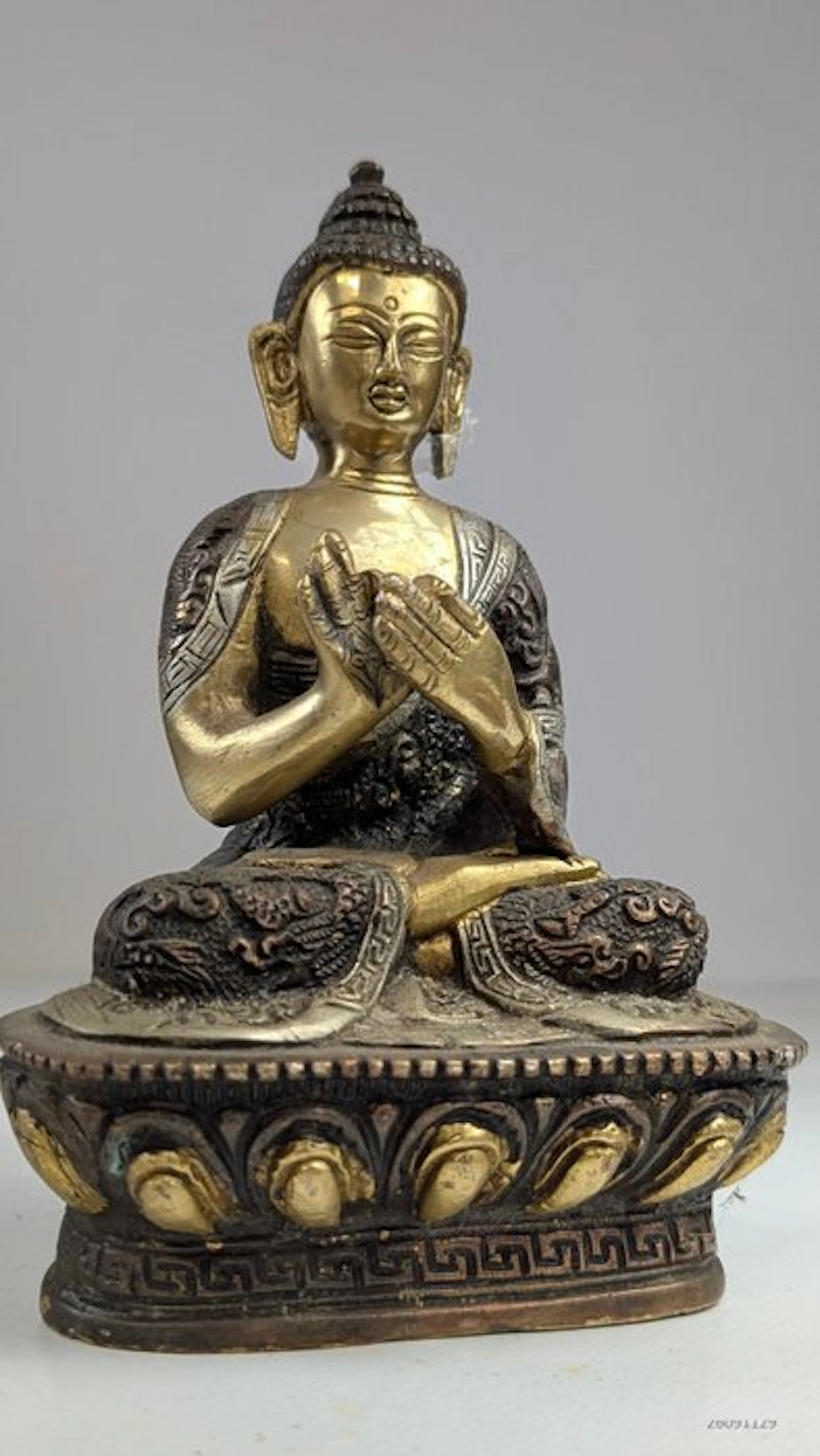 Boeddhabeeld in meditatiehouding - Bronze - Nepal (No reserve price)