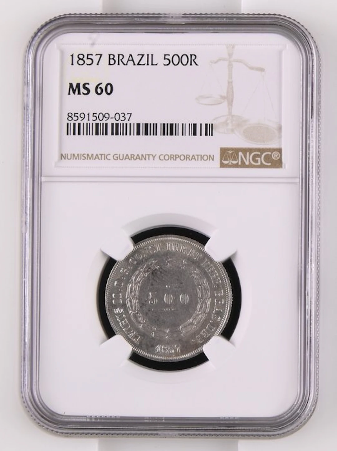 Brazil. 500 Reis 1857