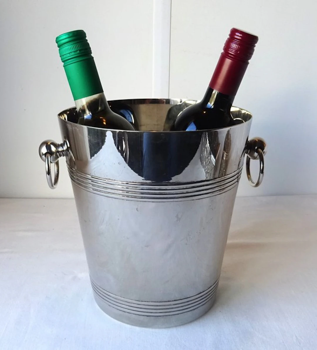 Wine cooler - Silver-plated wine cooler - Silverplated, Metal - Champagne