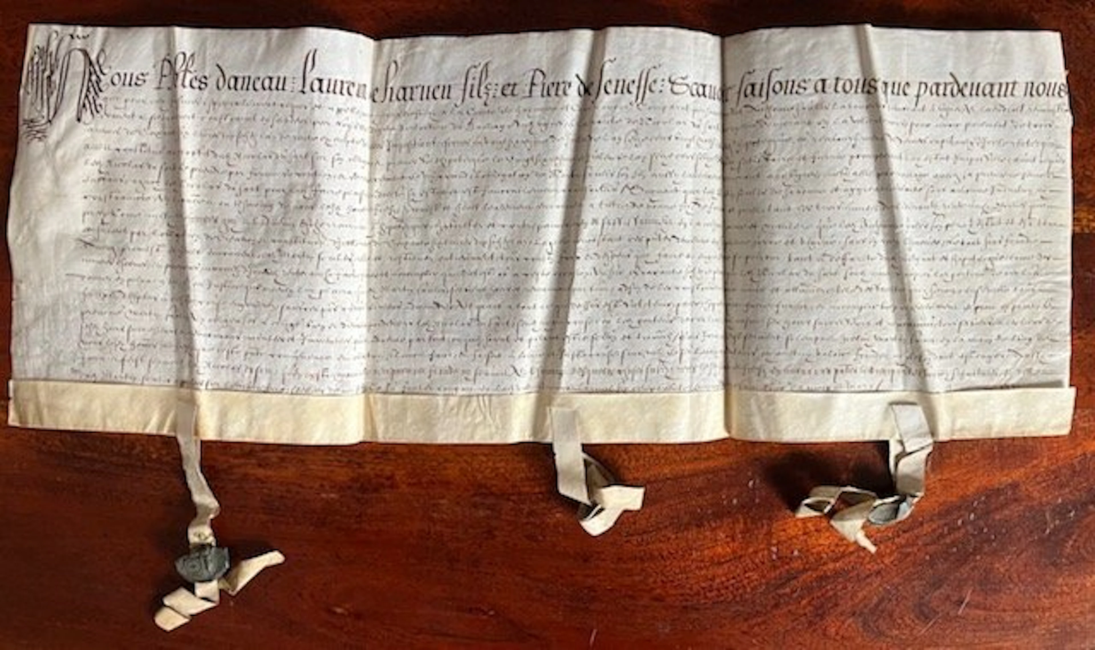 Hainaut (Hennegau) - Écriture notariale décorative (Mons