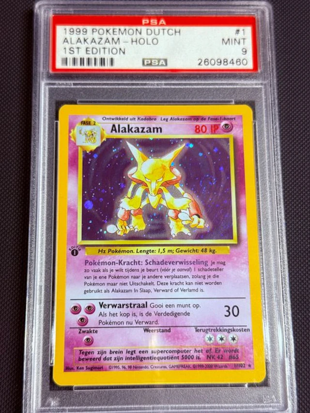 Pokémon - 1 Graded card - Alakazam 1/102 Foil, First edition - PSA 9 - WOTC
