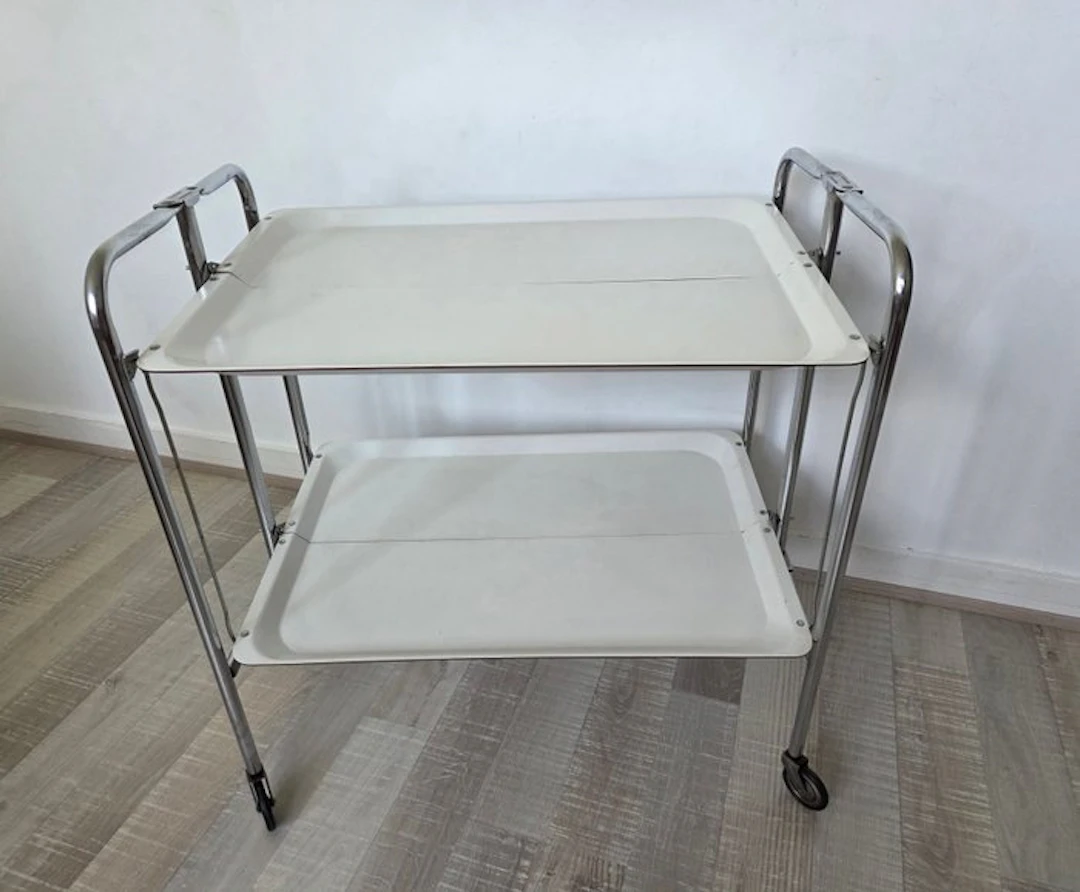 Serving trolley - Chrome plated, Melamine - Serving trolley / Side table