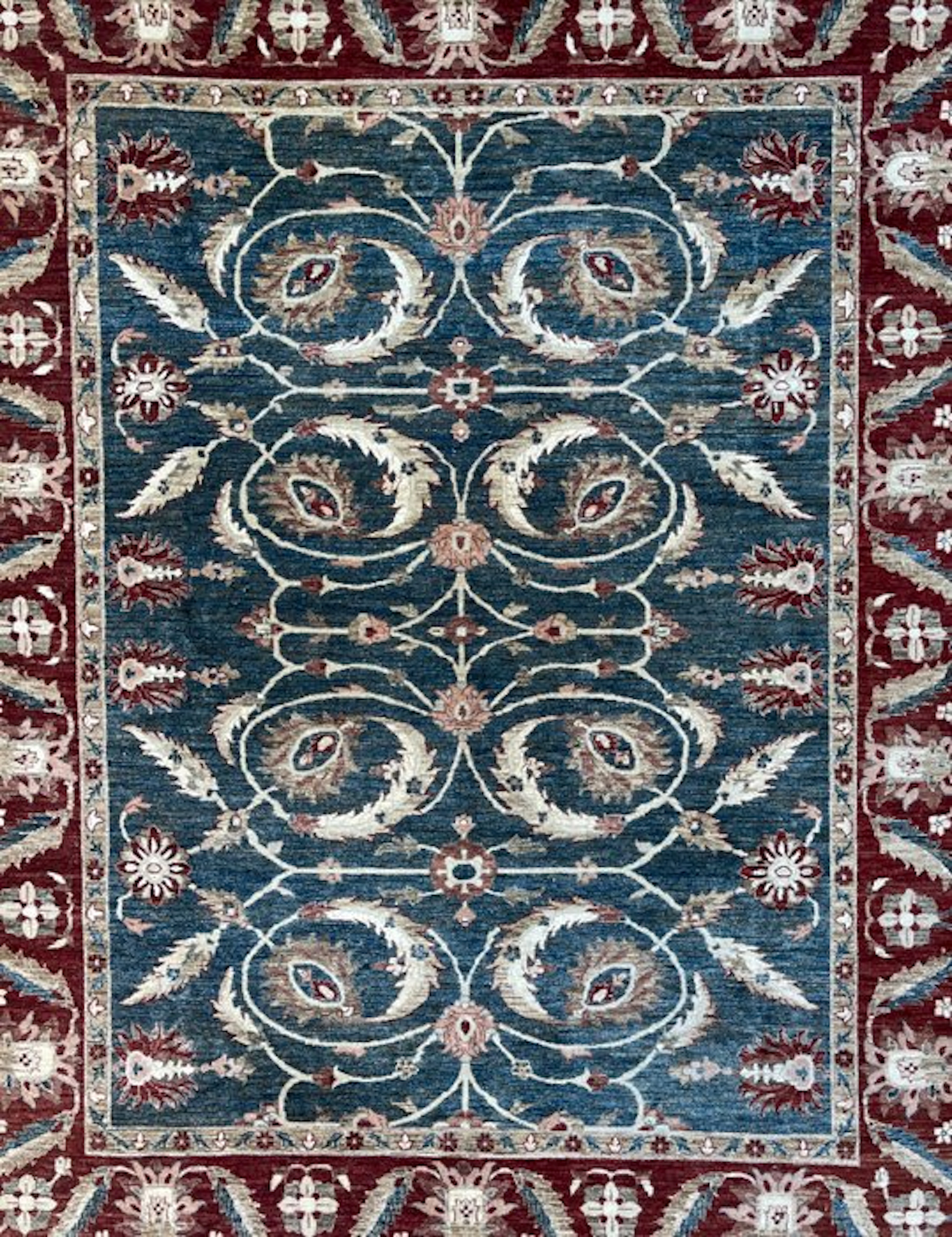 Afghan Art Deco Ziegler - cleaned - hand-knotted - wool...