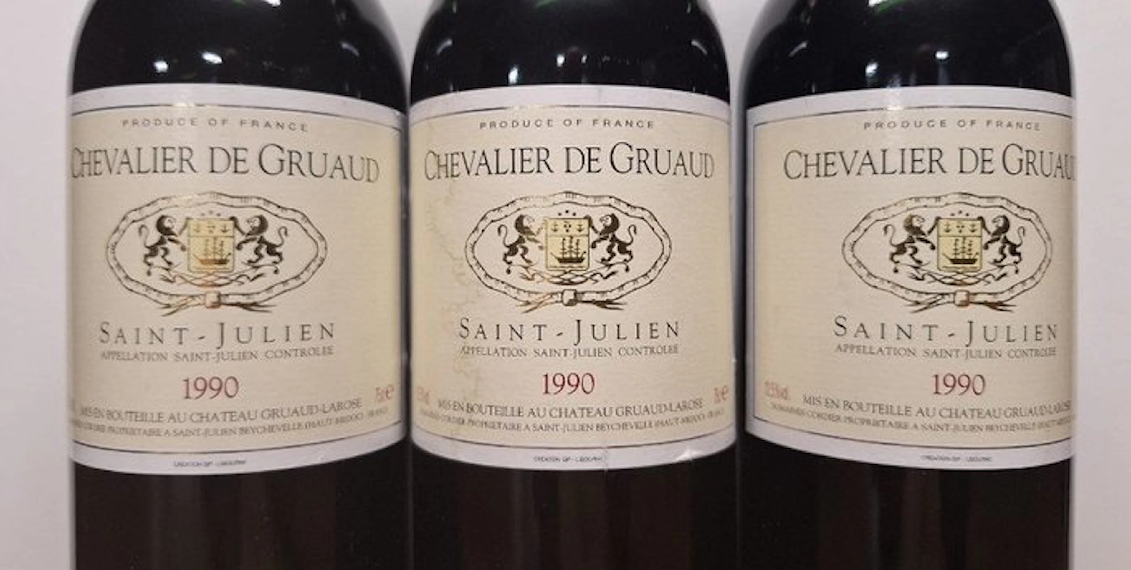 1990 Chevalier de Gruaud - Saint-Julien - 3 Bottles (0.75L)